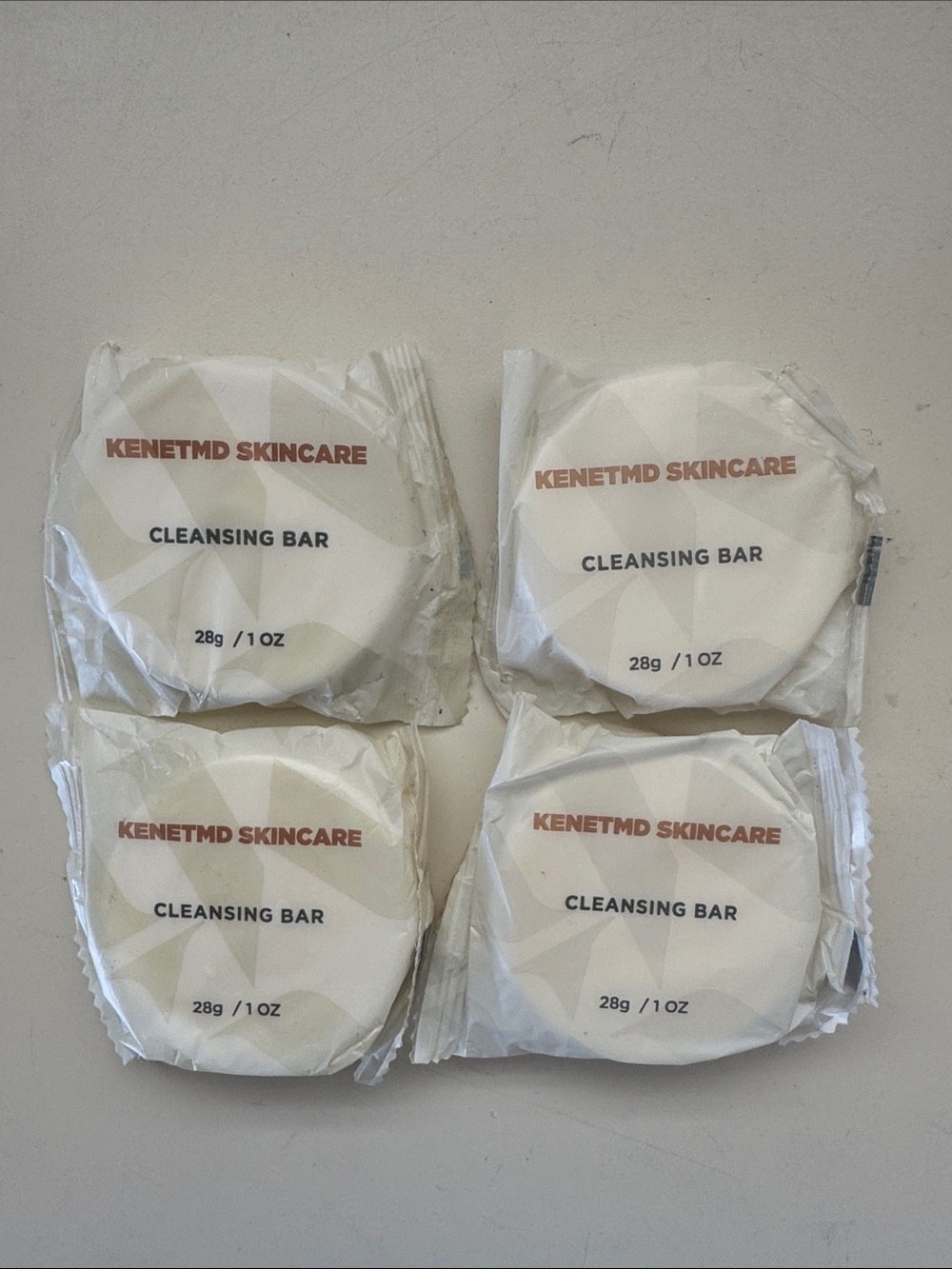 KENETMD Skincare White Cleansing Bar — Gentle Daily Cleanser (28g) 4 pack
